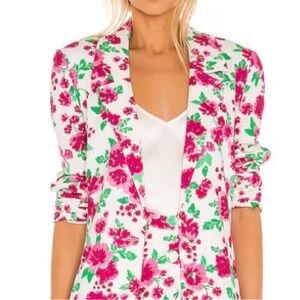 Floral Blazer & Skirt Set  - Pink and Green